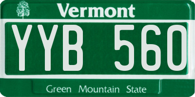 VT license plate YYB560