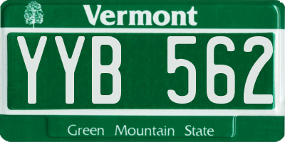 VT license plate YYB562