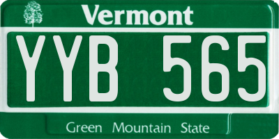 VT license plate YYB565