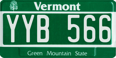 VT license plate YYB566