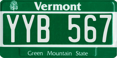 VT license plate YYB567