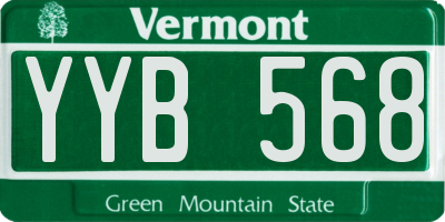 VT license plate YYB568