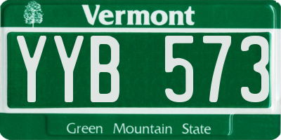 VT license plate YYB573