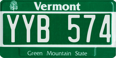 VT license plate YYB574
