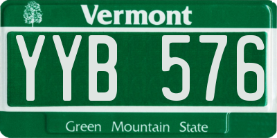 VT license plate YYB576