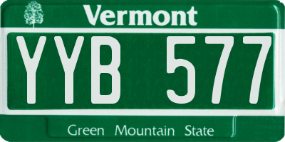 VT license plate YYB577
