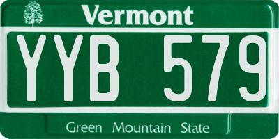 VT license plate YYB579