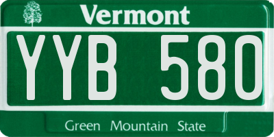 VT license plate YYB580