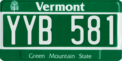 VT license plate YYB581