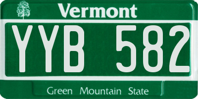 VT license plate YYB582