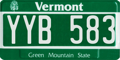 VT license plate YYB583