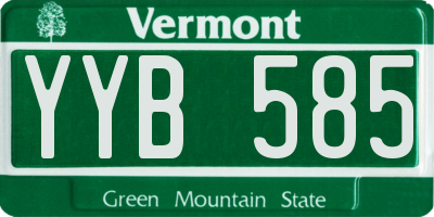 VT license plate YYB585