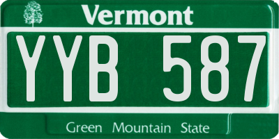 VT license plate YYB587
