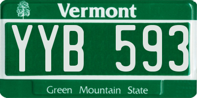 VT license plate YYB593