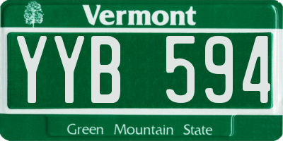 VT license plate YYB594