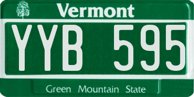 VT license plate YYB595