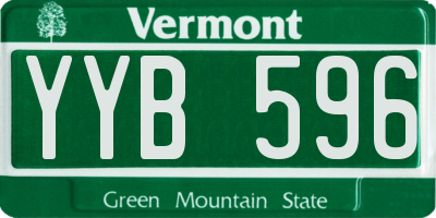 VT license plate YYB596