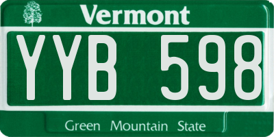 VT license plate YYB598