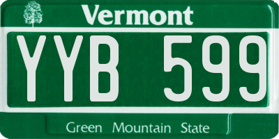 VT license plate YYB599