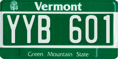 VT license plate YYB601