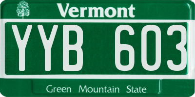 VT license plate YYB603