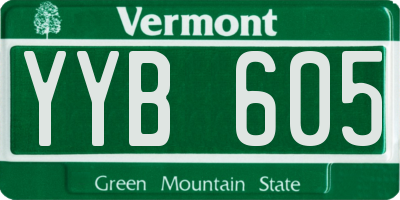 VT license plate YYB605