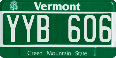 VT license plate YYB606