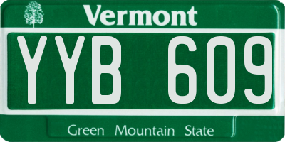 VT license plate YYB609