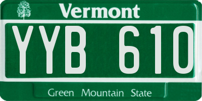VT license plate YYB610