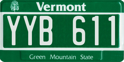 VT license plate YYB611