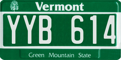 VT license plate YYB614