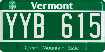 VT license plate YYB615