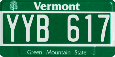 VT license plate YYB617