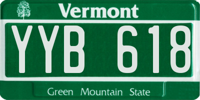 VT license plate YYB618