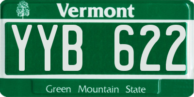 VT license plate YYB622