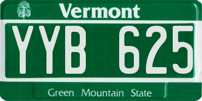 VT license plate YYB625