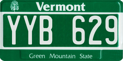 VT license plate YYB629