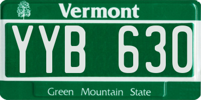 VT license plate YYB630