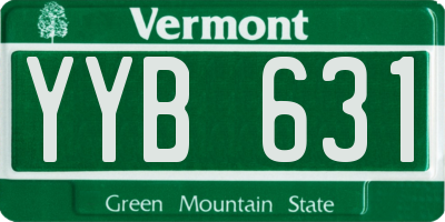 VT license plate YYB631