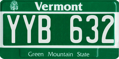 VT license plate YYB632