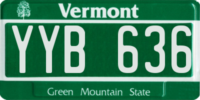 VT license plate YYB636