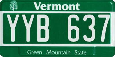 VT license plate YYB637