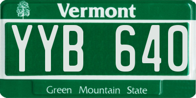 VT license plate YYB640