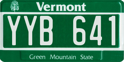 VT license plate YYB641