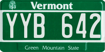VT license plate YYB642