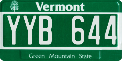 VT license plate YYB644