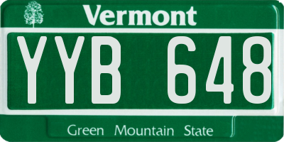 VT license plate YYB648