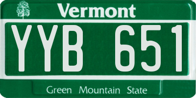 VT license plate YYB651