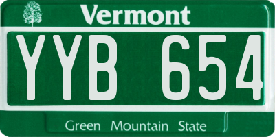 VT license plate YYB654