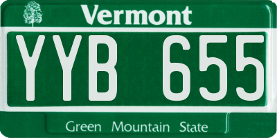 VT license plate YYB655
